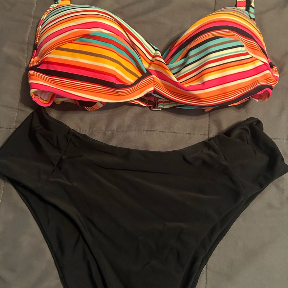 Colorful Striped Bikini Set
